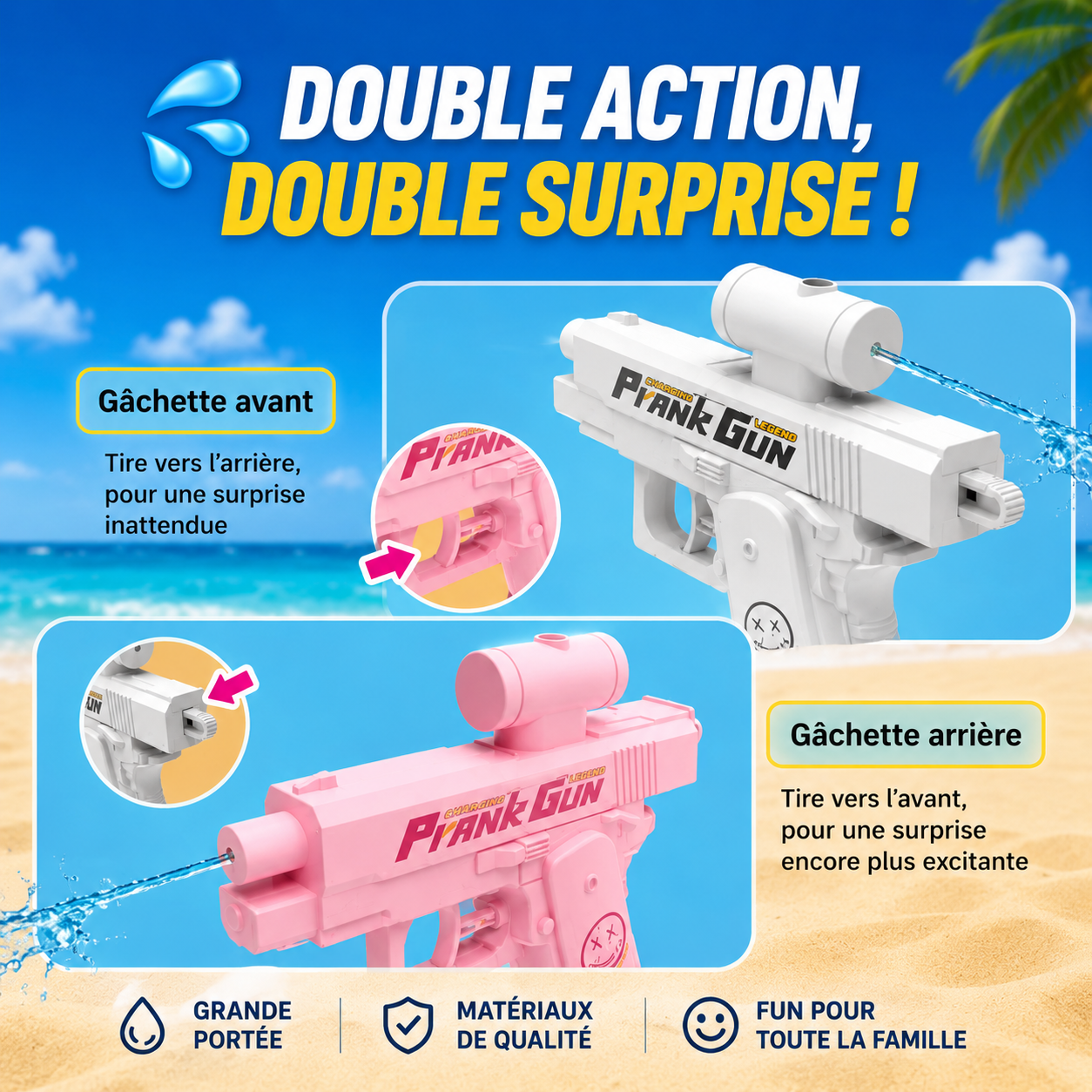 PISTOLET À EAU DOUBLE FACE – LE PISTOLET LE PLUS DRÔLE DE L’ÉTÉ 2026 ☀️🔫